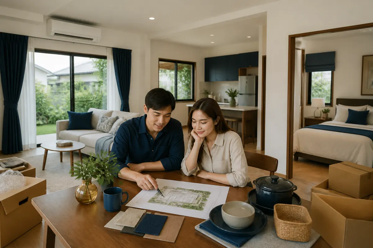 เจ้าของบ้านวางแผนจัดซื้อเครื่องใช้ เฟอร์นิเจอร์ และงานสวนเป็นลำดับหลังย้ายเข้า